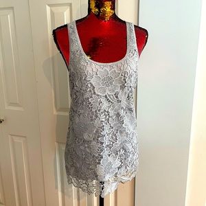 Grey flower tank top